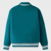 Zenthos Teal Wool Bomber Jacket Back