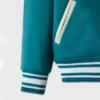 Zenthos Teal Wool Bomber Jacket Closer