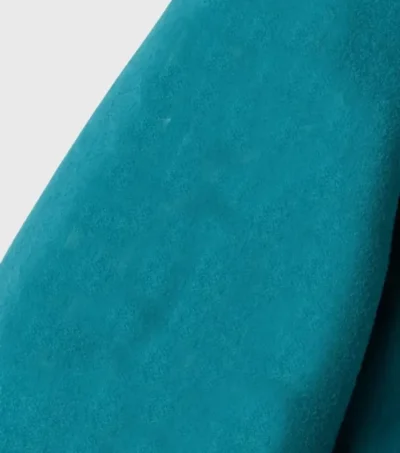 Zenthos Teal Wool Bomber Jacket Front