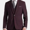 Zevorn Burgundy Three Piece Suit Jacket