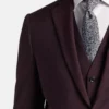 Zevorn Burgundy Three Piece Suit Jacket Closer