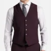 Zevorn Burgundy Three Piece Suit Jacket Front