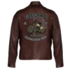 1967 Handcrafted Leather Motorcycle Jacket Back Look