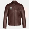 1967 Handcrafted Leather Motorcycle Jacket Front