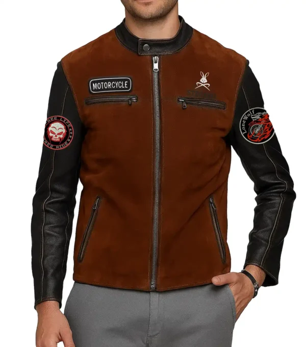 American Riders Loner Rebel Suede Motorcycle Jacket