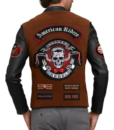 American Riders Loner Rebel Suede Motorcycle Jacket Back