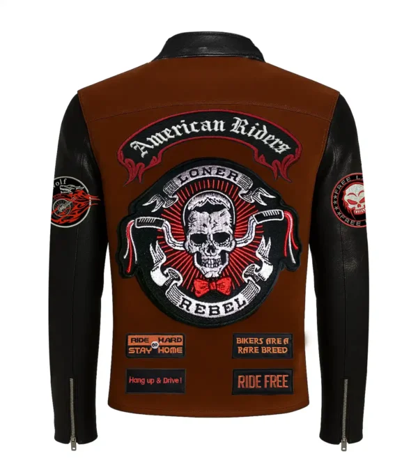 American Riders Loner Rebel Suede Motorcycle Jacket Back Look
