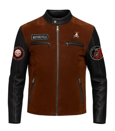 American Riders Loner Rebel Suede Motorcycle Jacket Front