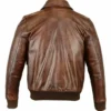 Braylock Brown Classic Collar Bomber Leather Jacket Back