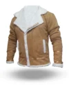 Braymor Tan Suede Shearling Lined Leather Jacket