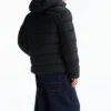 Briggs Black Hooded Puffer Jacket Back