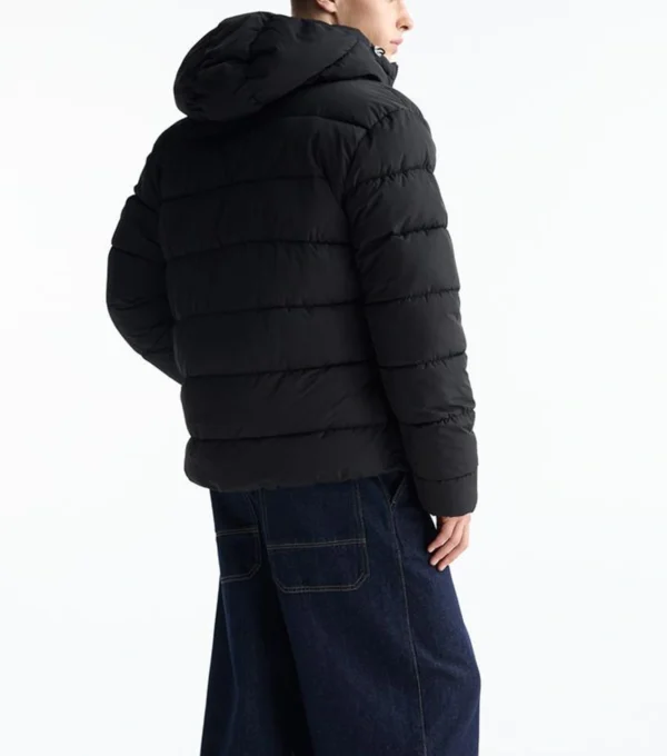 Briggs Black Hooded Puffer Jacket Back