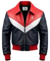 Colorblock Leather Bomber Jacket