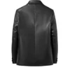 Damon Black Faux Leather Blazer Back