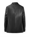 Damon Black Faux Leather Blazer Back