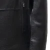 Denvor Erect Collar Zipper Leather Coat Closer