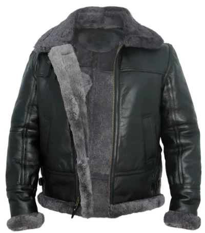 Drayven Fur Collar Aviator Jacket Front