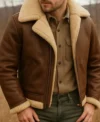 Drexton Brown Shearling Aviator Jacket