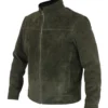 Elliot Green Suede Jacket Side Look