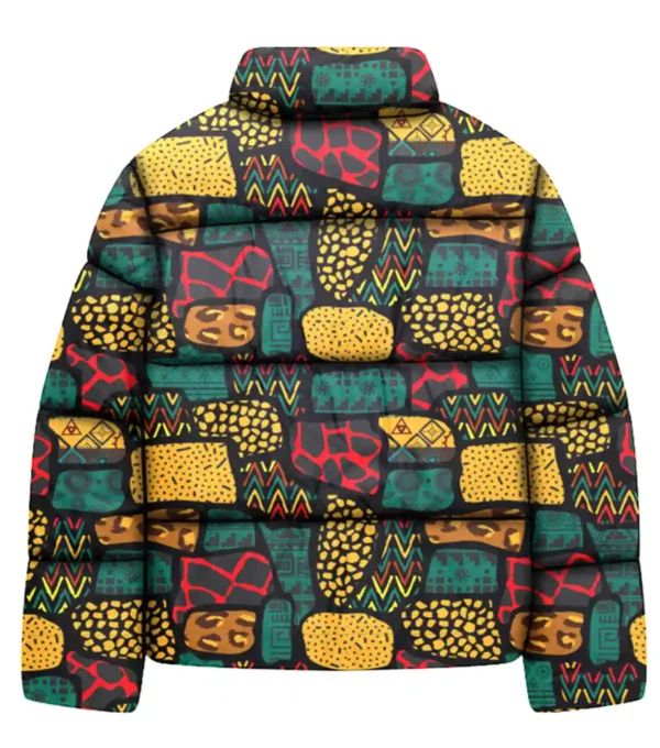 Ethnic Boho Puffer Jacket Back