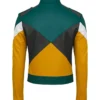 Geometric Leather Biker Jacket Back