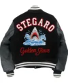 Golden Jaws Shark Varsity Jacket Back