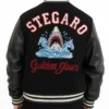 Golden Jaws Shark Varsity Jacket Back Look