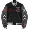 Golden Jaws Shark Varsity Jacket Front