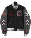 Golden Jaws Shark Varsity Jacket Front