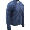 Griffin Blue Suede Jacket Side Look