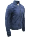 Griffin Blue Suede Jacket Side Look