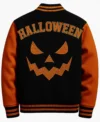 Halloween Pumpkin Varsity Jacket Back