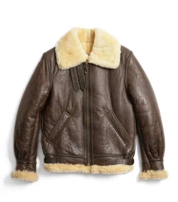 Jurnex Sheepskin Collar Bomber Jacket