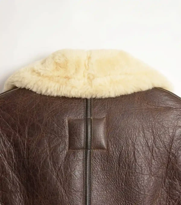 Jurnex Sheepskin Collar Bomber Jacket Back