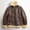 Jurnex Sheepskin Collar Bomber Jacket Front