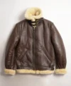 Jurnex Sheepskin Collar Bomber Jacket Front