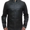 Kyrovan Black Leather with Batman Logo Jacket
