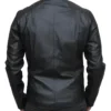 Kyrovan Black Leather with Batman Logo Jacket Back