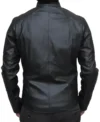 Kyrovan Black Leather with Batman Logo Jacket Back