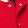 Lurevia Red and White Wool Varsity Jacket Closer