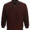 Marcus Suede Bomber Jacket Front