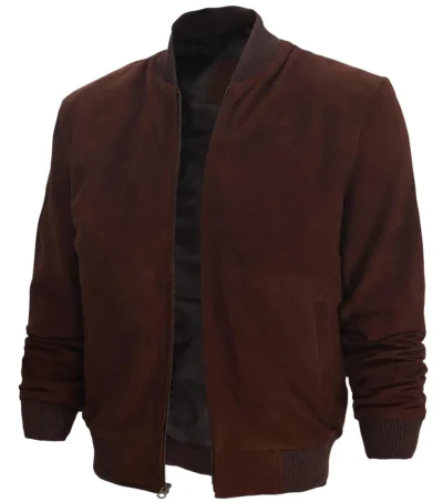 Marcus Suede Bomber Jacket Side Look
