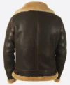 Mernox Distressed Shearling Trimmed Leather Jacket Back