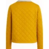Mustard Quilted Western Zip Jacket Back