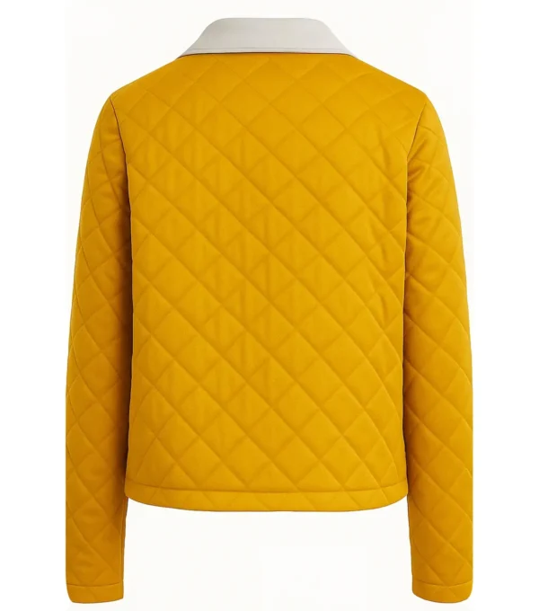 Mustard Quilted Western Zip Jacket Back