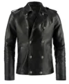 Neron Double-Breasted Leather Blazer