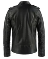 Neron Double-Breasted Leather Blazer Back