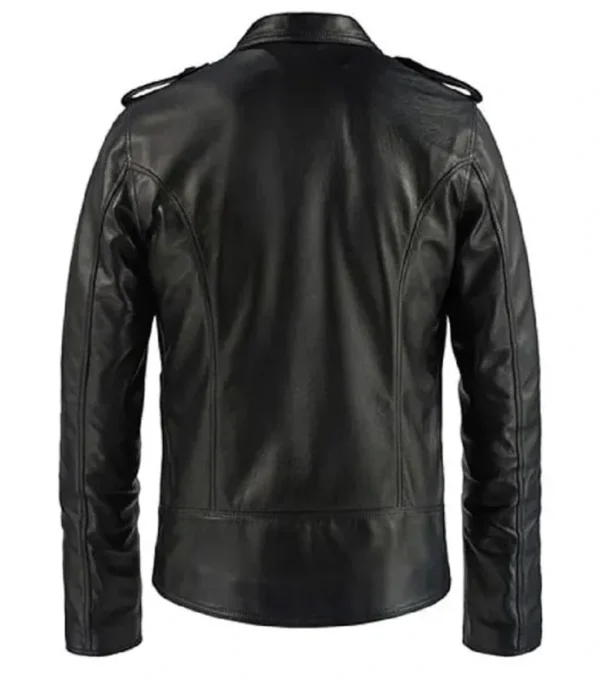 Neron Double-Breasted Leather Blazer Back