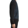 Norevik Black and Blue Casual Bomber Jacket Side Look
