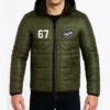 Olive Puffer Hooded Jacket